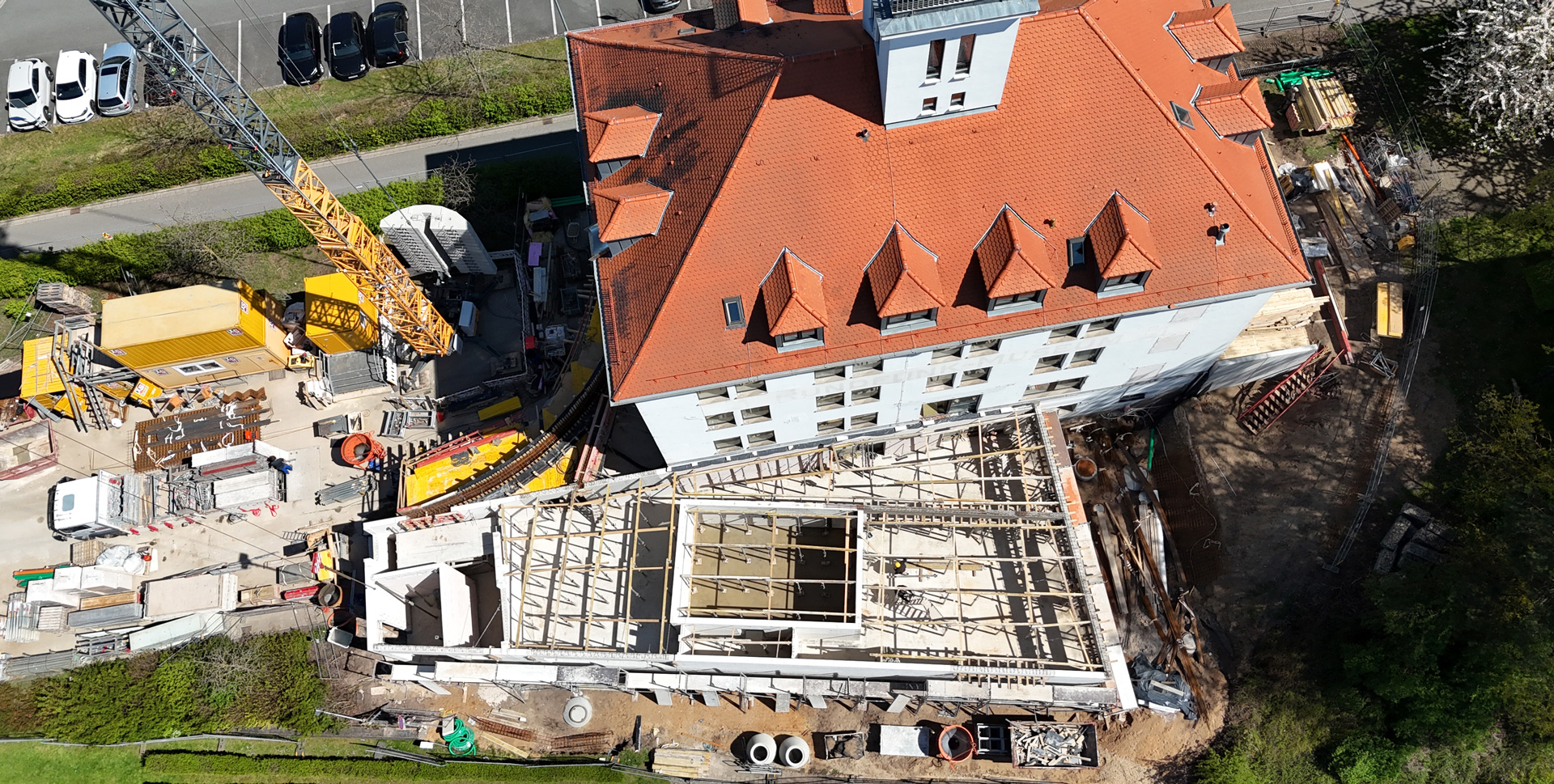 Der neue Anbau nimmt Gestalt an
